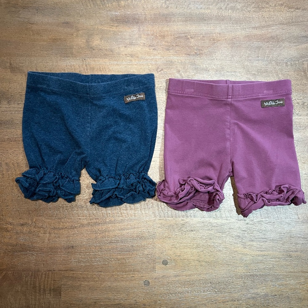 Matilda Jane Ruffle Hem Blue and Purple Shorts Bundle